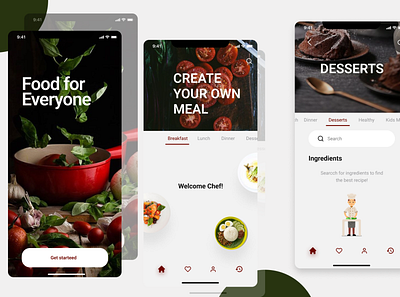 Fasty - combine and get recipes app design ui ux