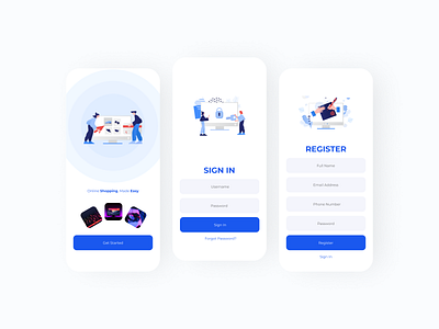 Login Screen UI Design app design figma login screen registration page shopping splash screen ui ux