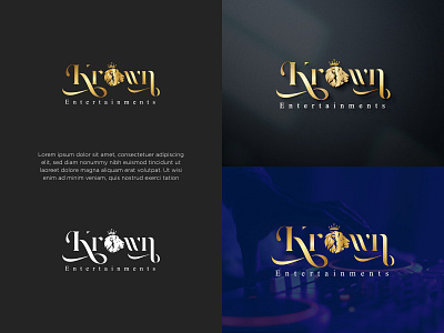 Luxury Music Band Logo For Krown Entertainments Company logo