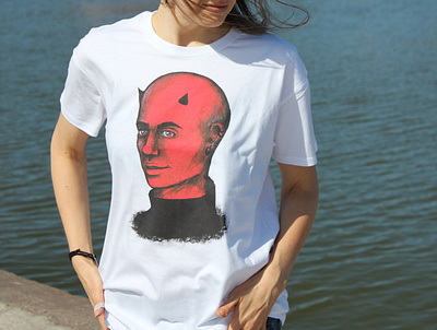 Redboi tshirt design dark design drawing face gothic illustration portrait tshirt