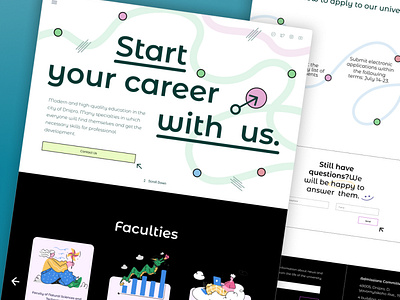 Landing page UI UX Design University site