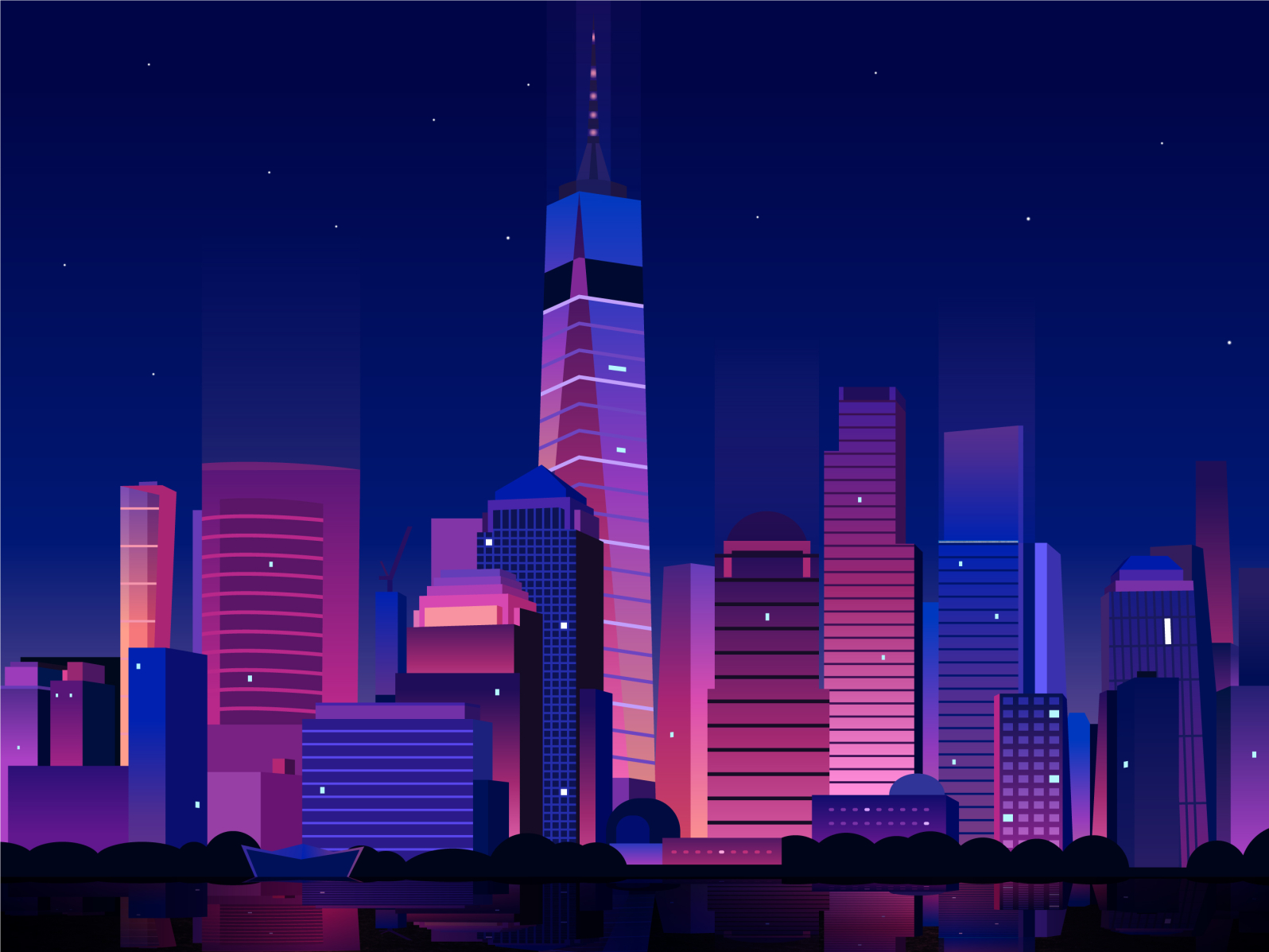 City illustration by Design Universe on Dribbble