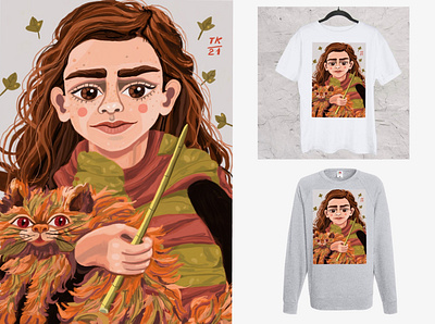 Hermione Granger character design design digital art digital portrait fanart graphic design illustration illustrations portrait print design procreate illustration t shirt printing