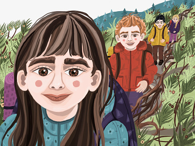 Hiking for kids book project character design children portrait digital art drawing graphic design illustration illustrations kids book kids illustration portrait procreate drawing