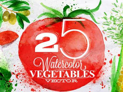 Vegetables Watercolor olives