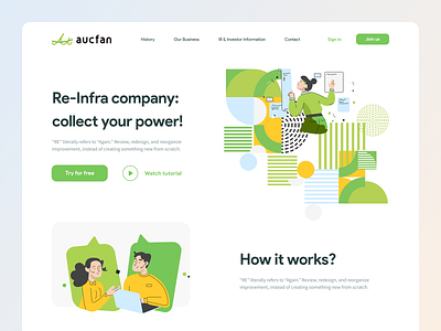 Aucfan landing page concept