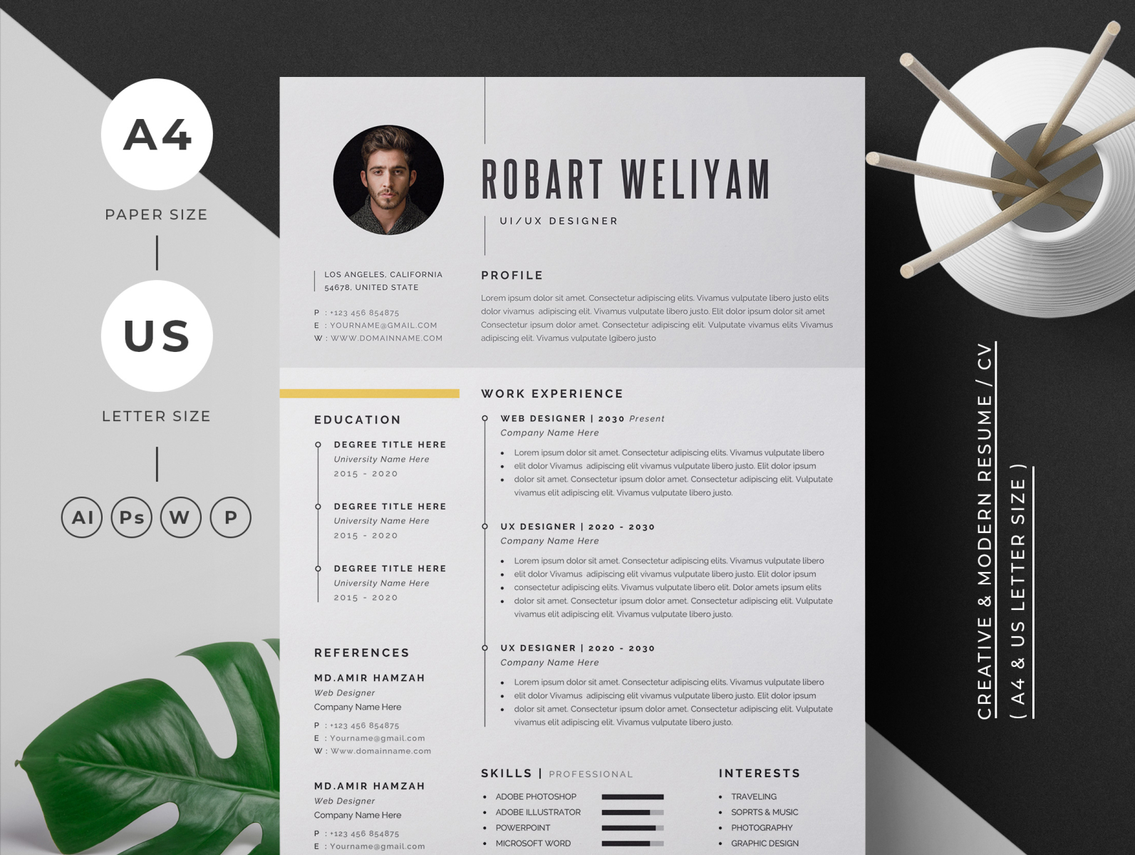 Resume by Generous Art on Dribbble