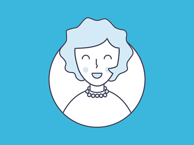 Woman in blue character female flat illustration line people vector woman