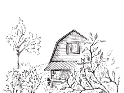 Rural landscape sketch. Hand drawn landscape with village house hand drawn house illustration ink landscape pencil rural sketch trees village