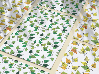 Plant patterns with birch leaves