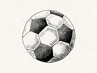 Football sketch. Hand drawn soccer ball