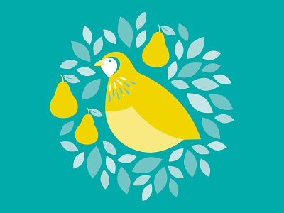 12 days of Christmas christmas deliveroo illustration partridge pear tree