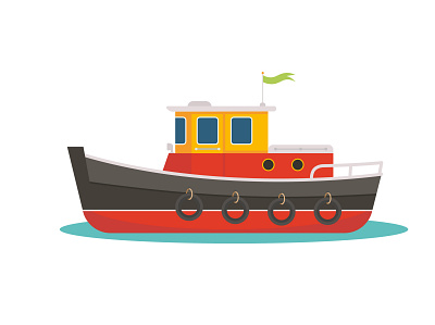 Tugboat vector illustration boat design illustration logo tug tugboat vector