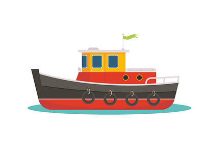 Tugboat vector illustration