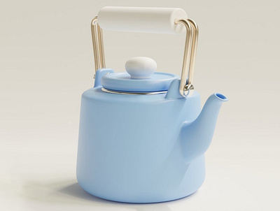 Kettle 3D model 3d cute image kettle render