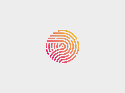 P monogram logo Idea digital fingerprint logo minimal monogram shade symbol touch trade mark ui ux