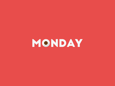 MONDAY coffee cup espresso flat design font icon lettering logo logotype. monday mood work