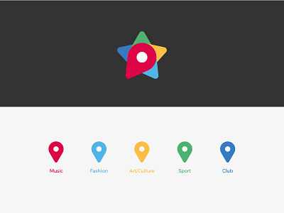 Gelocation + Event app event geolocation icon icon design logo maps pin spot star ui ux