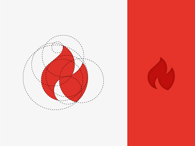 Fire fire flame grid hot icon logo minimal red ui ux vector