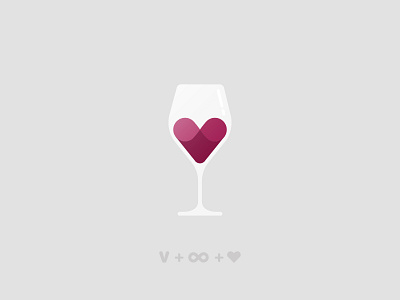VINO - Passione infinita flat design glass icon illustration infinity logo love passion trademark vino wine