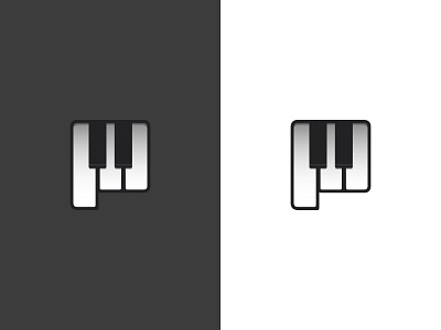 [P]iano black and white icon illustration keys logo monogram music p piano trademark