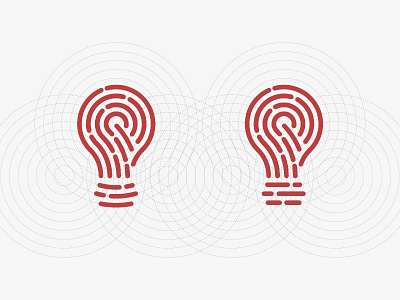 Idea+Fingerprint - Left or Right? bulb digital fingerprint grid guidelines icon idea identity logo symbol touch trademark