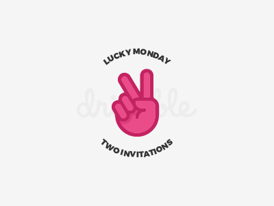 Two Dribbble Invitations dribbble hand icon invitation invite logo lucky monday two
