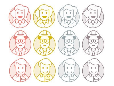 Personas icons illustration