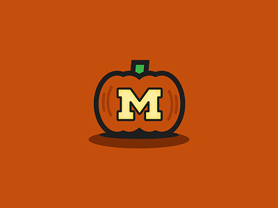 Block M Pumpkin block halloween m michigan of pumpkin university