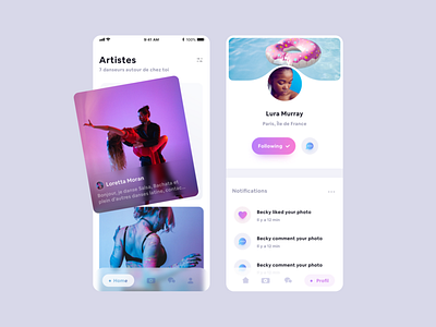 Dancing app challenge by Laure Halvick on Dribbble