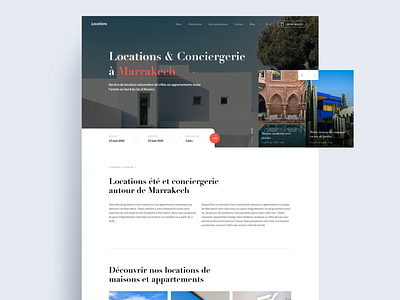Marrakech Location design desktop search site travel web website