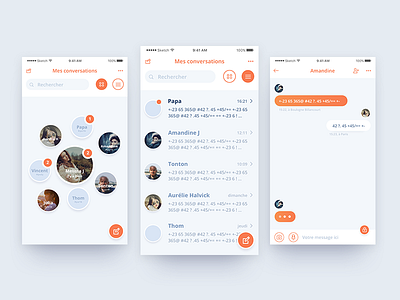 Messages cryptés app chat conversation ios message orange