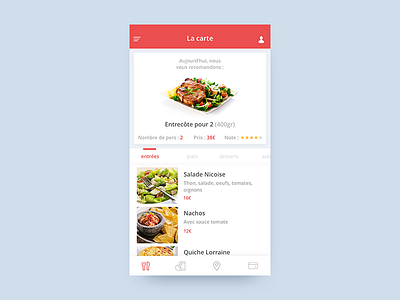 Menu app menu red restaurant slide