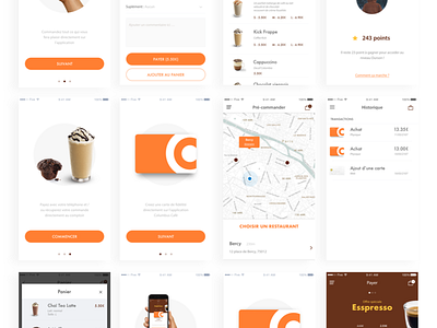 Coffee app app coffee landing list map ui ux