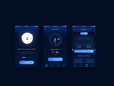 Alarm app alarm analyse app black blue design mobile night ui