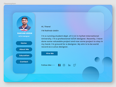 Glassmorphism- portfolio profile