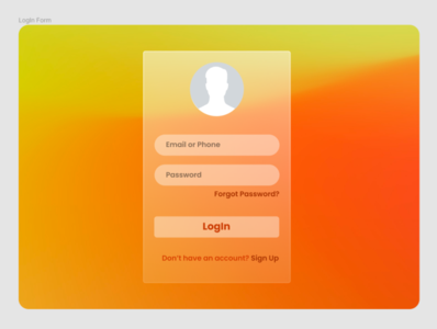 Login Form with Glassmorphism by Rakhab Uddin on Dribbble