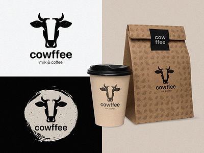 Cowffee logo concept branding coffee concept cow design graphic design idea illustration logo monogram vector