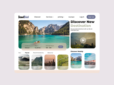 Travel agent landing page