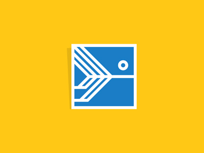 Pilot Logo #A blue geometry lines logo management service minimal pilot shapes square logo yellow