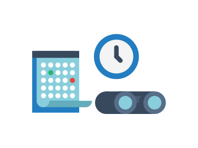 Calendar Management binoculars calendar clock flat icons illustration landing page