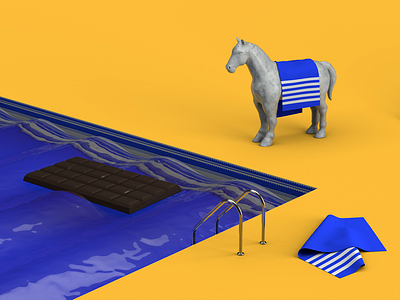 Chocolat.js 3d c4d chocolat.js chocolate horse illustration javascript plugin pool render