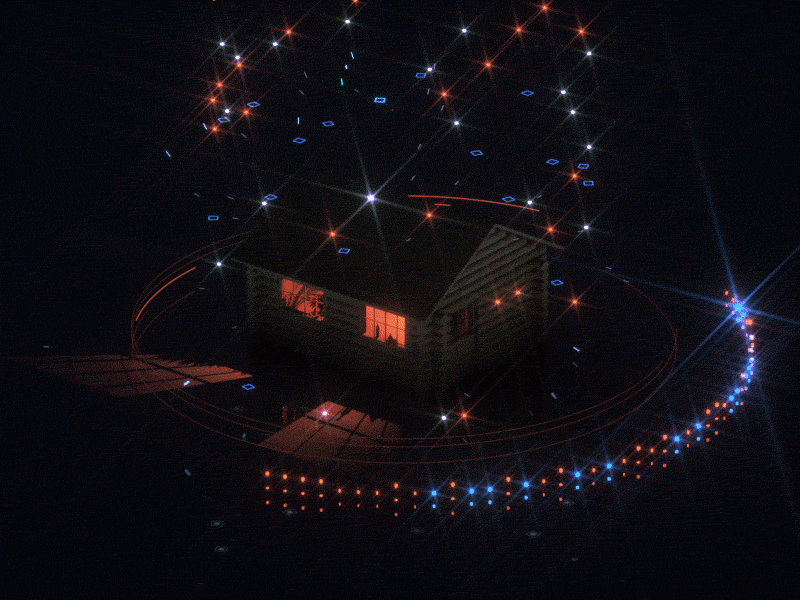 15 animation dark house lights night