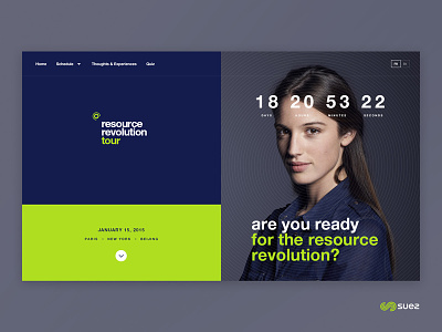 Suez — Resource Revolution Tour event homepage interface landing suez ui ui design webdesign