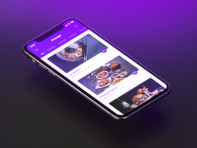 Prompt — Restaurant List app application delivery food interface iphone x list mobile ui design