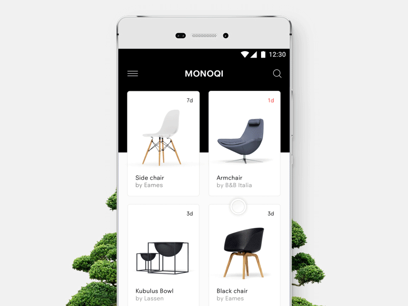 Monoqi Mobile Concept animation app design e commerce ecommerce interaction interface mobile products shop transition ui design
