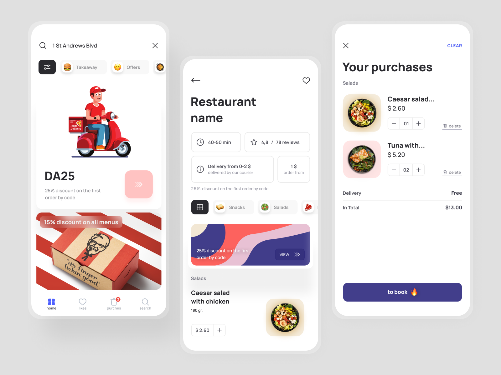 Food Delivery by Eduard for Quadrato on Dribbble