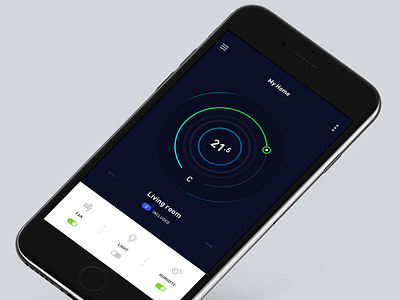 Smart Home Concept 39/90 black dark design flat ios iphone mobile smarthouse switch timer ui ux