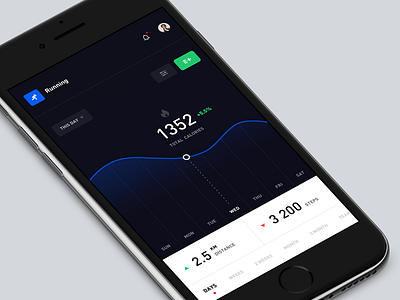 Sport Concept Page 42/90 black concept dark design fitness flat ios iphone mobile sport ui ux