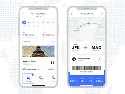 boarding passes air boarding flight history ios mobile passes plane tickets ui ux white
